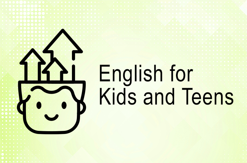 English for Kids and teens training program illustration
