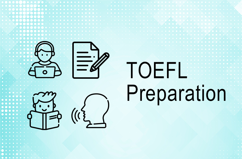 TOEFL-Preparation training program illustration