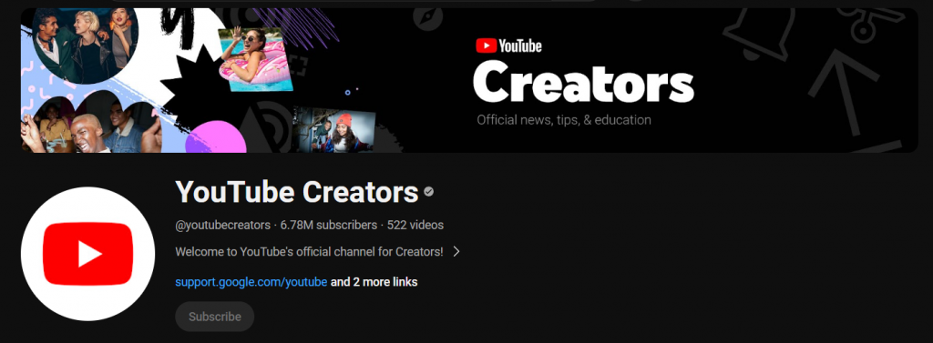 Youtube Creators Youtube Channel