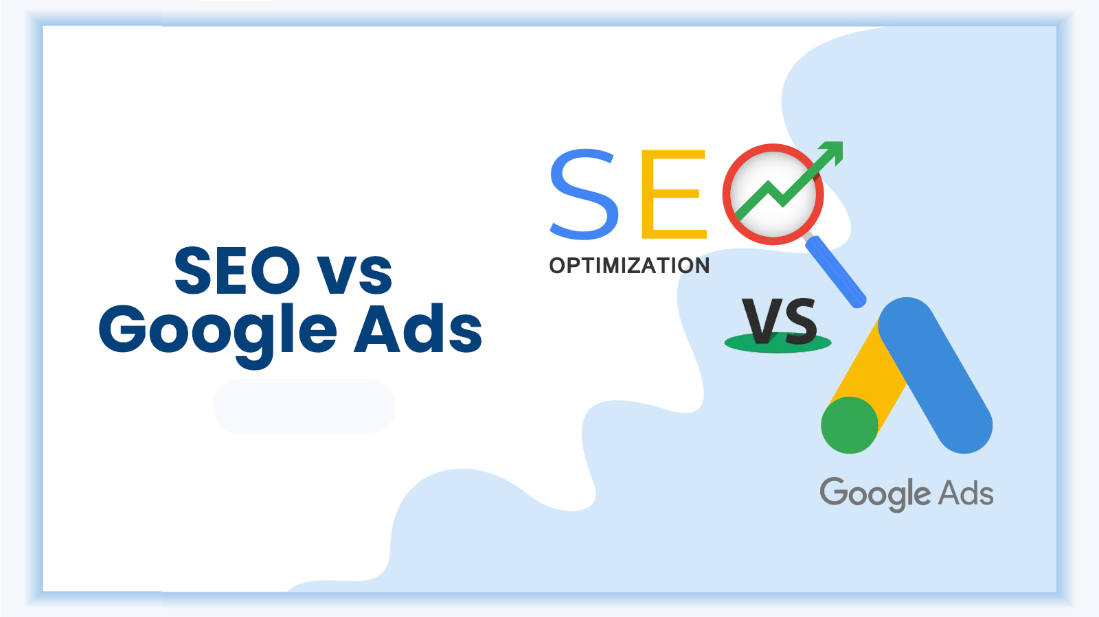 Feature image for the blog- SEO Vs Google Ads