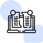An icon representing various concepts related to documents, comparisons, or collaboration.