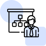 An icon representing business planning, presenting, or hierarchy.